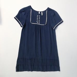 Nautical Topshop navy blue silk mini dress sz. 8 / 36 Small